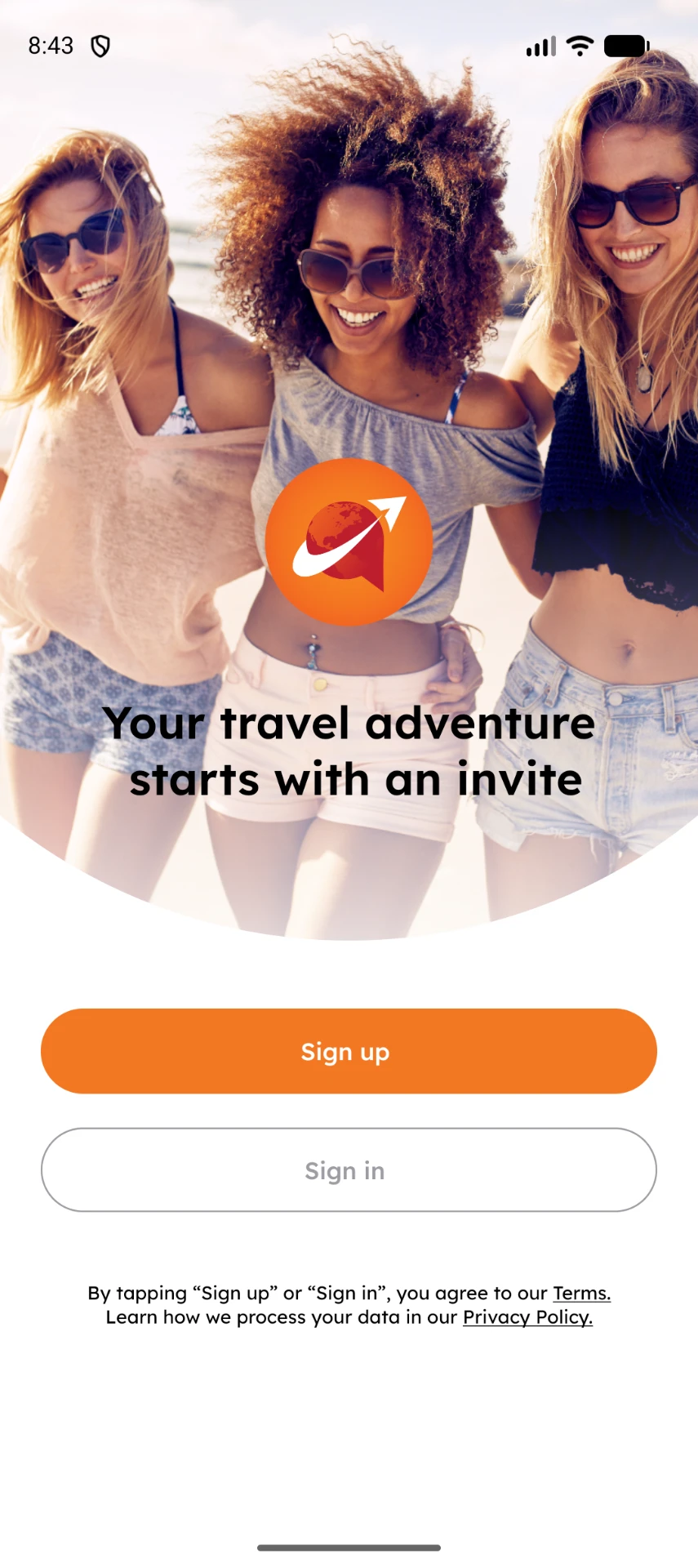 Caravan app launch screen